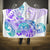 Kia Ora Maori New Zealand Pastel Hooded Blanket Sun Ta Moko Violet Version LT01 One Size Purple - Polynesian Pride