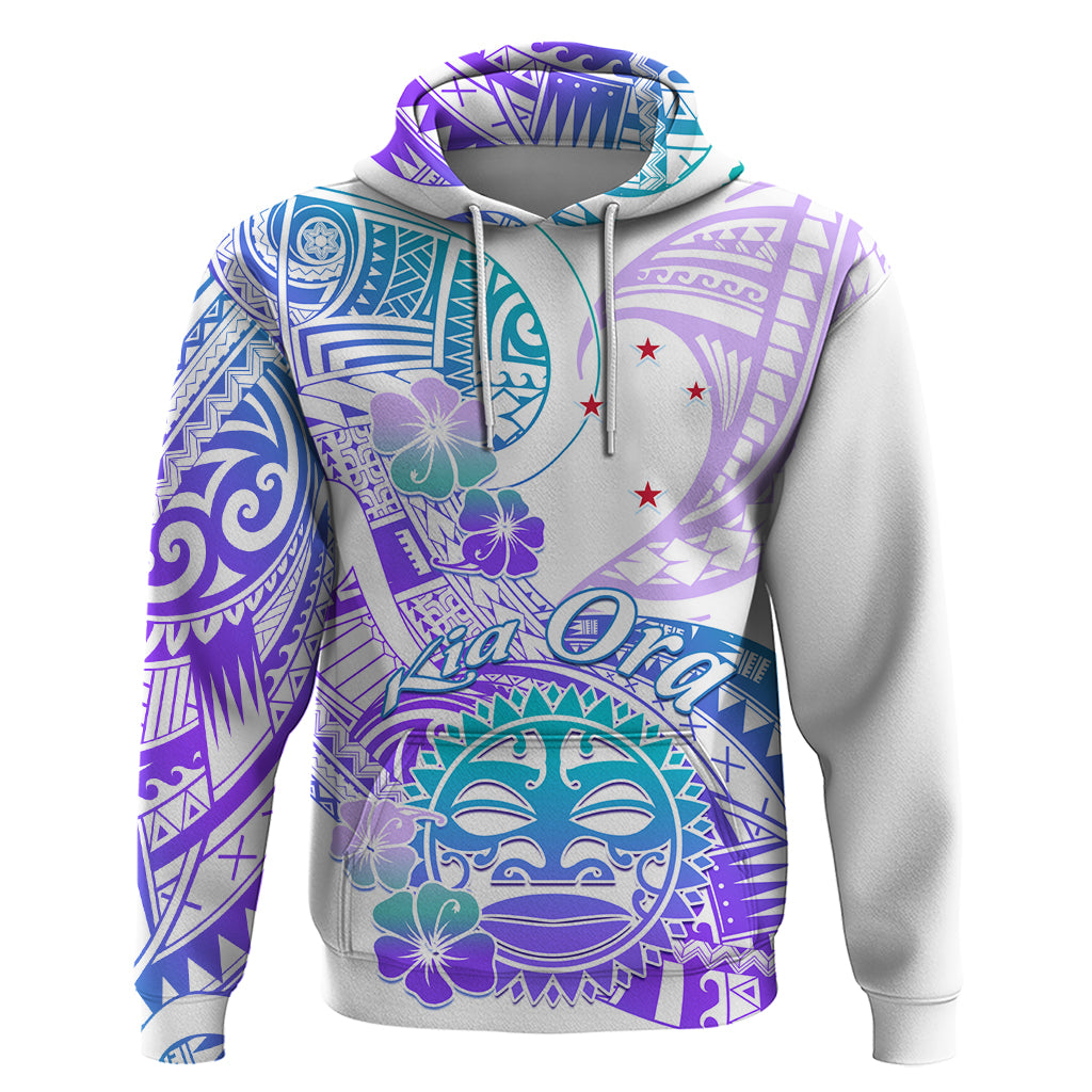 Kia Ora Maori New Zealand Pastel Hoodie Sun Ta Moko Violet Version LT01 Pullover Hoodie Purple - Polynesian Pride