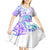 Kia Ora Maori New Zealand Pastel Kid Short Sleeve Dress Sun Ta Moko Violet Version LT01 - Polynesian Pride