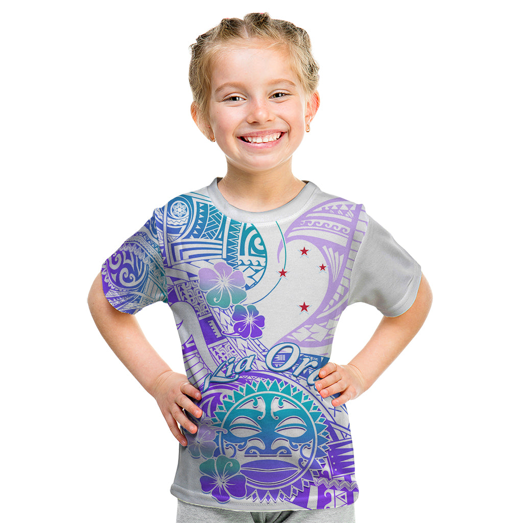 Kia Ora Maori New Zealand Pastel Kid T Shirt Sun Ta Moko Violet Version LT01 Purple - Polynesian Pride