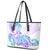 Kia Ora Maori New Zealand Pastel Leather Tote Bag Sun Ta Moko Violet Version LT01 - Polynesian Pride