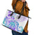 Kia Ora Maori New Zealand Pastel Leather Tote Bag Sun Ta Moko Violet Version LT01 - Polynesian Pride