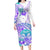 Kia Ora Maori New Zealand Pastel Long Sleeve Bodycon Dress Sun Ta Moko Violet Version LT01 Long Dress Purple - Polynesian Pride