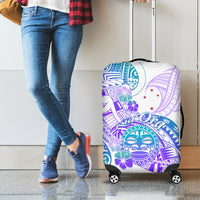 Kia Ora Maori New Zealand Pastel Luggage Cover Sun Ta Moko Violet Version LT01 - Polynesian Pride