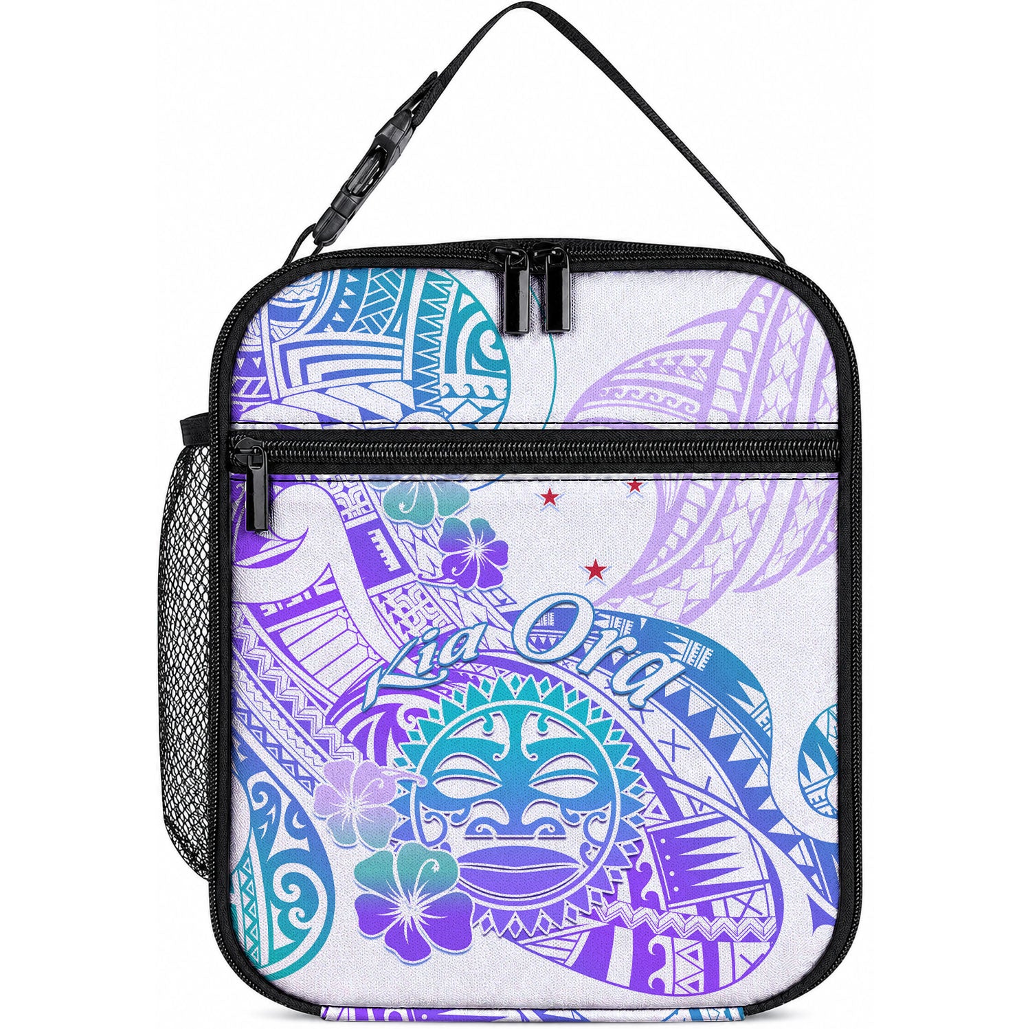 Kia Ora Maori New Zealand Pastel Lunch Bag Sun Ta Moko Violet Version