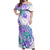 Kia Ora Maori New Zealand Pastel Off Shoulder Maxi Dress Sun Ta Moko Violet Version LT01 Women Purple - Polynesian Pride