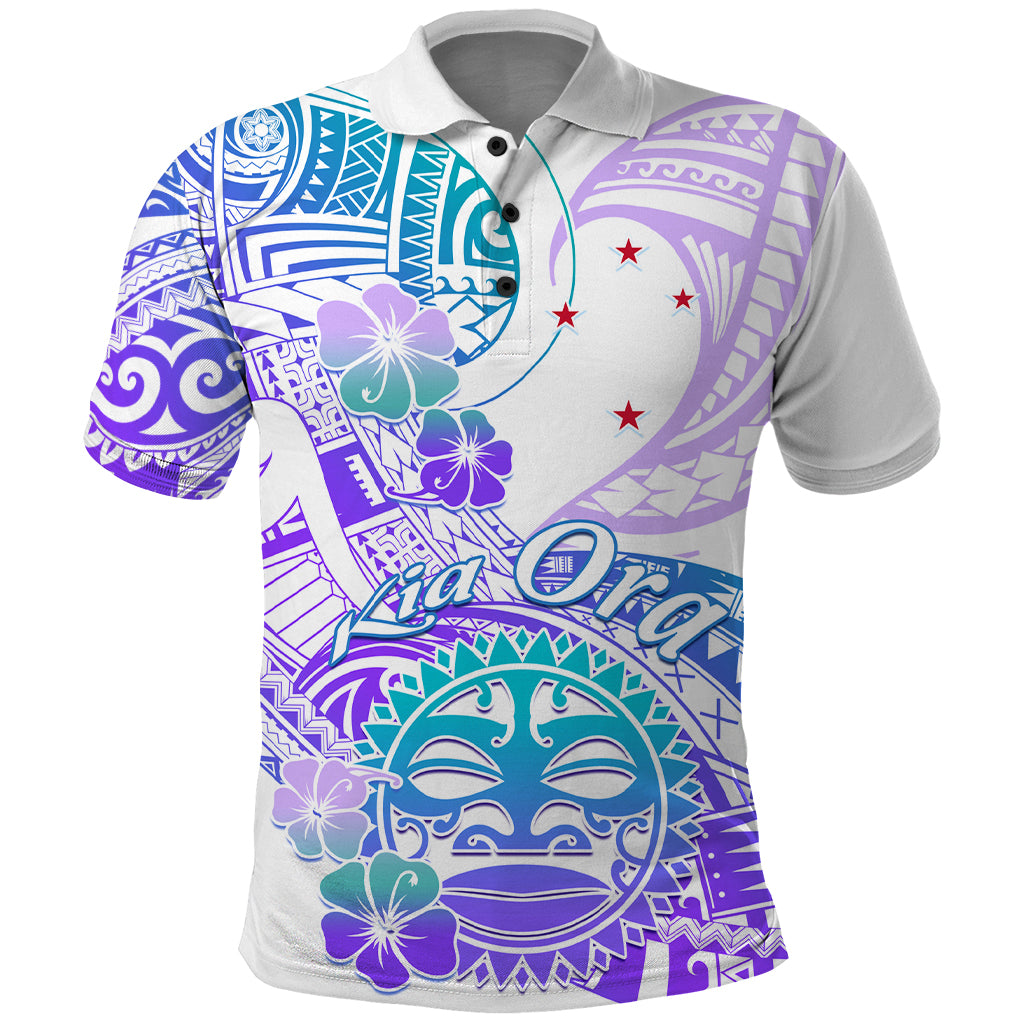 Kia Ora Maori New Zealand Pastel Polo Shirt Sun Ta Moko Violet Version LT01 Purple - Polynesian Pride