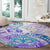 Kia Ora Maori New Zealand Pastel Round Carpet Sun Ta Moko Violet Version LT01 - Polynesian Pride