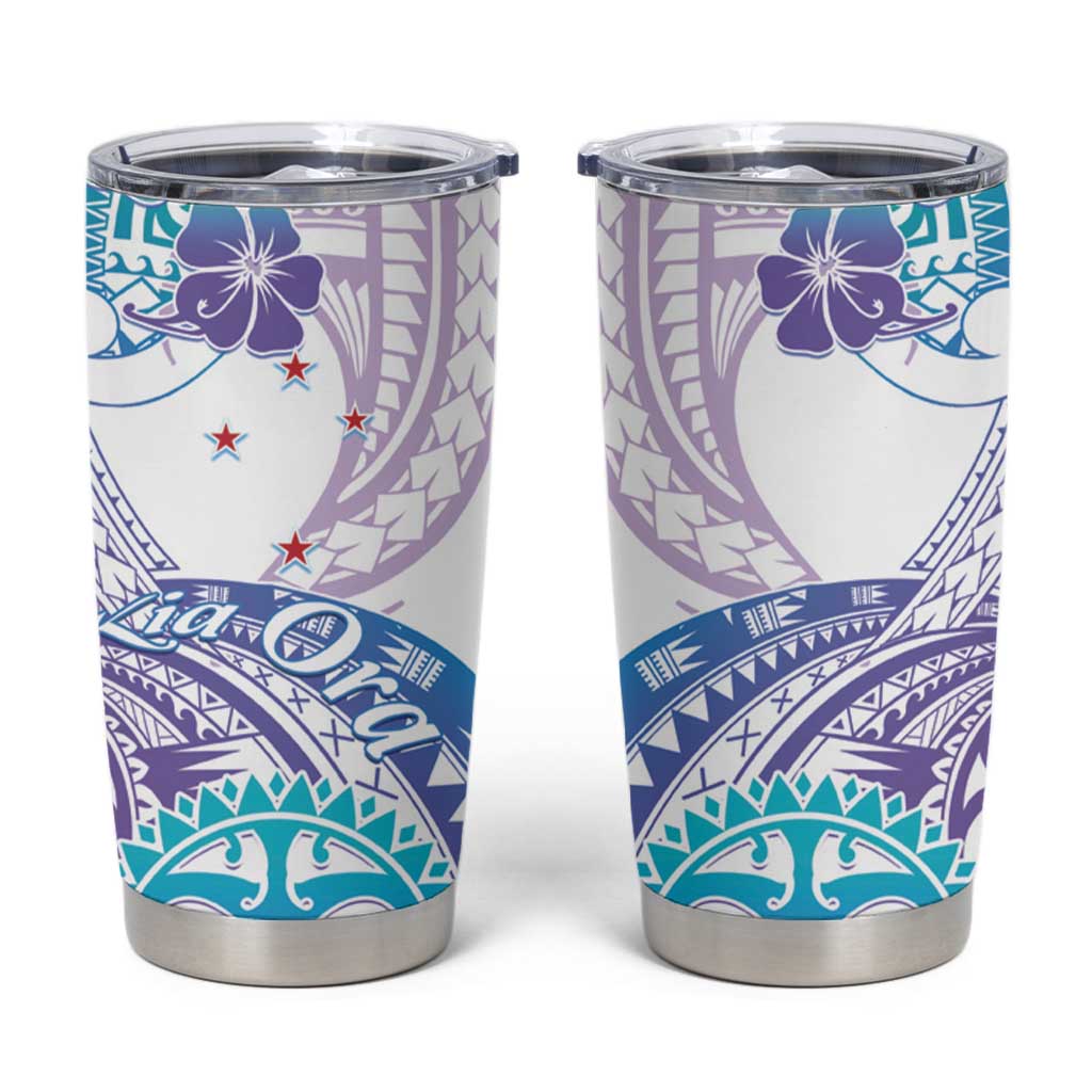 Kia Ora Maori New Zealand Pastel Tumbler Cup Sun Ta Moko Violet Version LT01 Purple - Polynesian Pride