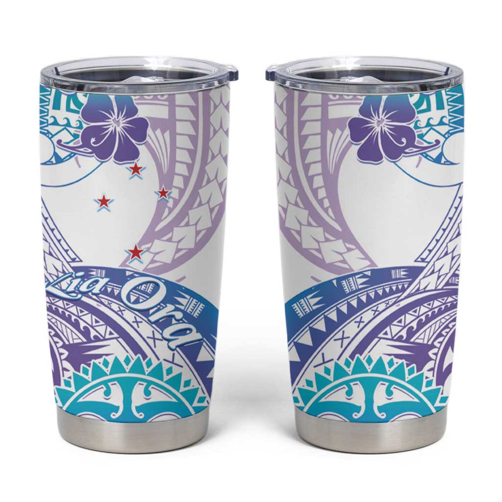 Kia Ora Maori New Zealand Pastel Tumbler Cup Sun Ta Moko Violet Version