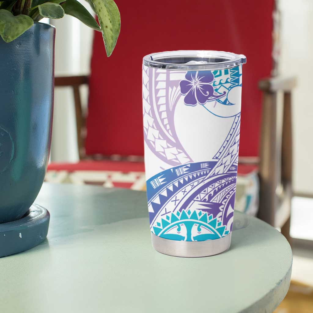 Kia Ora Maori New Zealand Pastel Tumbler Cup Sun Ta Moko Violet Version LT01 - Polynesian Pride