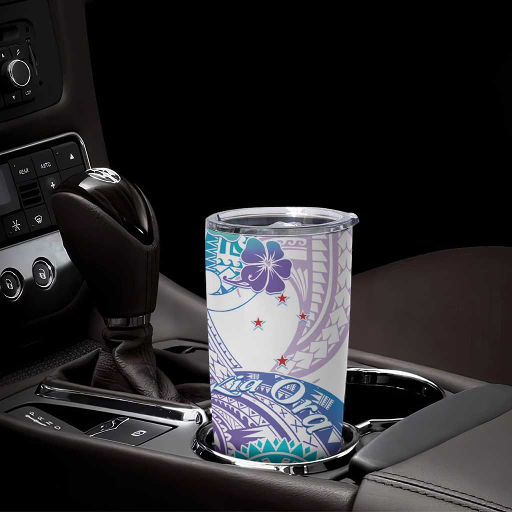 Kia Ora Maori New Zealand Pastel Tumbler Cup Sun Ta Moko Violet Version LT01 - Polynesian Pride