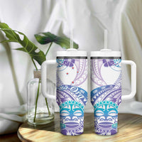 Kia Ora Maori New Zealand Pastel Tumbler With Handle Sun Ta Moko Violet Version LT01 - Polynesian Pride