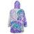 Kia Ora Maori New Zealand Pastel Wearable Blanket Hoodie Sun Ta Moko Violet Version LT01 - Polynesian Pride