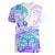 Kia Ora Maori New Zealand Pastel Women V Neck T Shirt Sun Ta Moko Violet Version LT01 Female Purple - Polynesian Pride