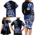 Aotearoa Kia Ora New Zealand Ta Moko Blue Version Family Matching Long Sleeve Bodycon Dress and Hawaiian Shirt LT01 - Polynesian Pride