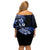 Aotearoa Kia Ora New Zealand Ta Moko Blue Version Family Matching Off Shoulder Short Dress and Hawaiian Shirt LT01 - Polynesian Pride