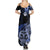 Aotearoa Kia Ora New Zealand Ta Moko Blue Version Family Matching Summer Maxi Dress and Hawaiian Shirt LT01 - Polynesian Pride