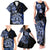 Aotearoa Kia Ora New Zealand Ta Moko Blue Version Family Matching Tank Maxi Dress and Hawaiian Shirt LT01 - Polynesian Pride