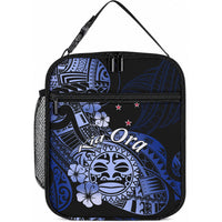 Aotearoa Kia Ora New Zealand Ta Moko Blue Version Lunch Bag LT01 10.2 × 8.3 × 4.3 inch Blue - Polynesian Pride