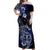 Aotearoa Kia Ora New Zealand Ta Moko Blue Version Off Shoulder Maxi Dress LT01 Women Blue - Polynesian Pride