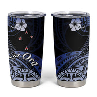 Aotearoa Kia Ora New Zealand Ta Moko Blue Version Tumbler Cup LT01 Blue - Polynesian Pride