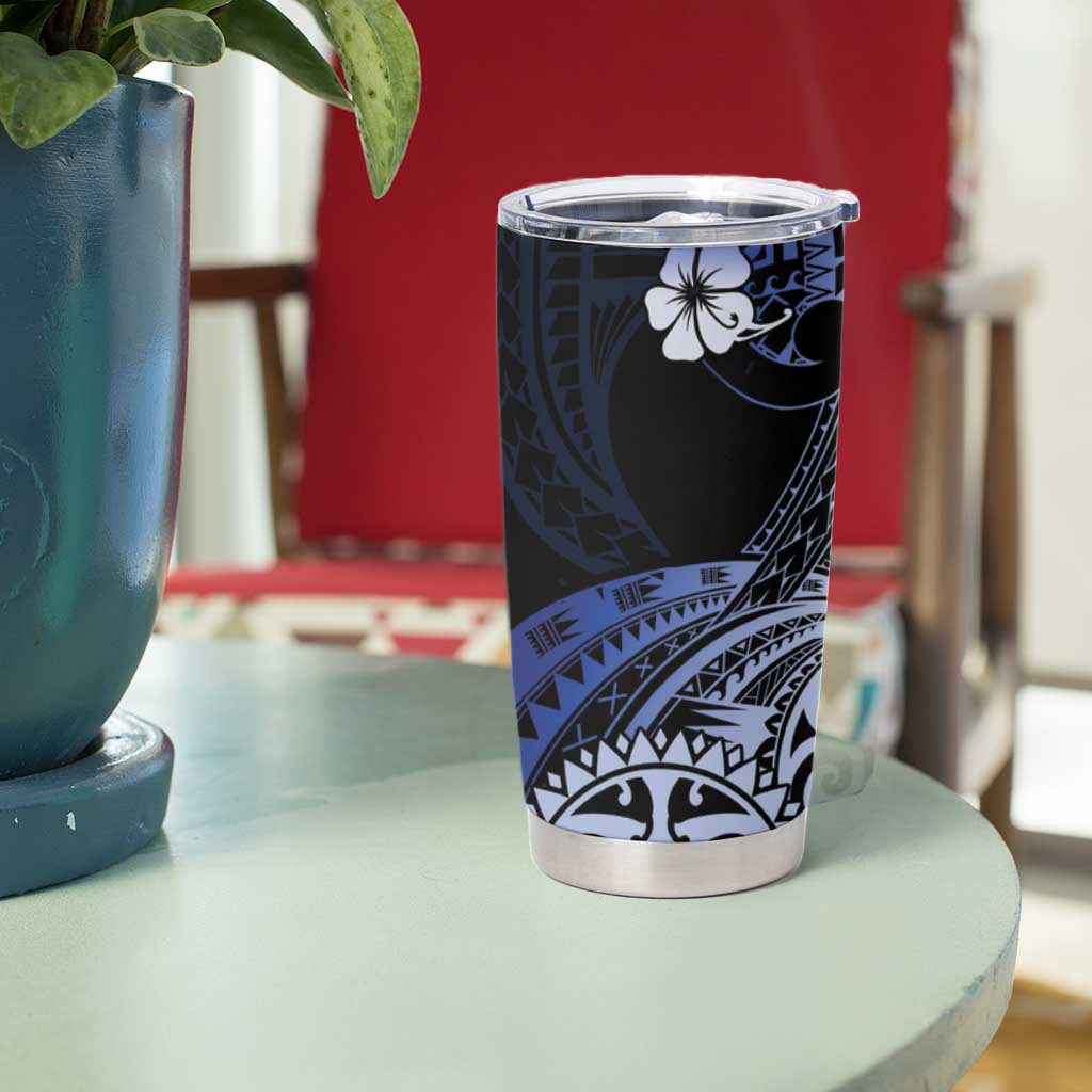 Aotearoa Kia Ora New Zealand Ta Moko Blue Version Tumbler Cup LT01 - Polynesian Pride