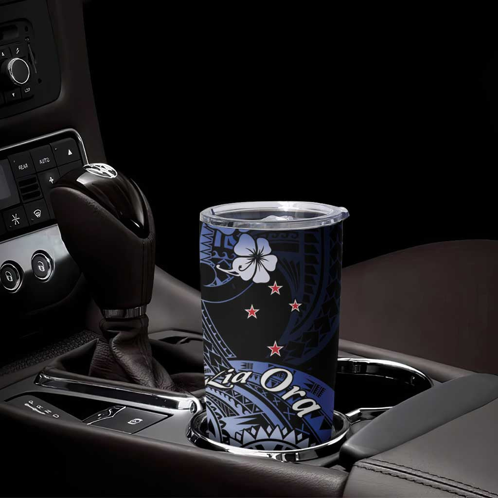 Aotearoa Kia Ora New Zealand Ta Moko Blue Version Tumbler Cup LT01 - Polynesian Pride