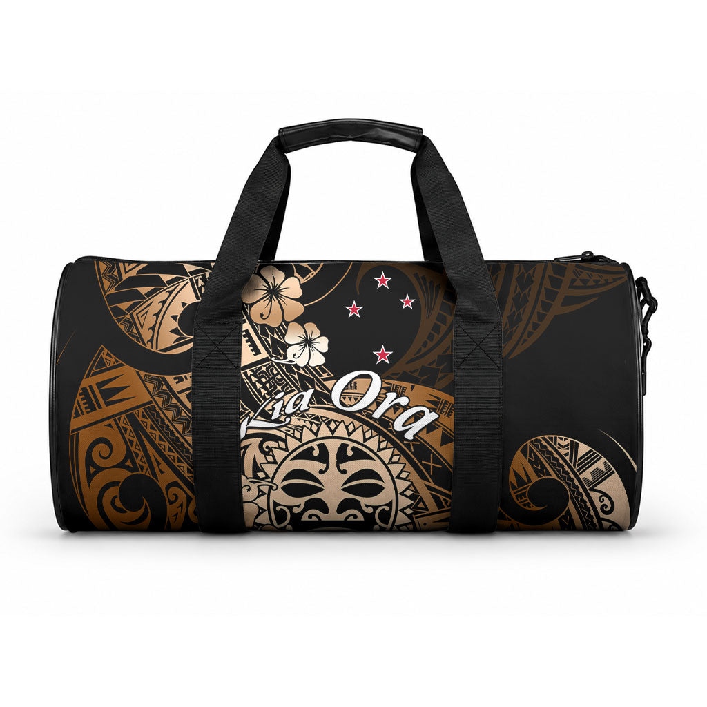 Aotearoa Kia Ora New Zealand Ta Moko Gold Version Duffle Bag LT01 One size Gold - Polynesian Pride
