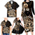 Aotearoa Kia Ora New Zealand Ta Moko Gold Version Family Matching Long Sleeve Bodycon Dress and Hawaiian Shirt LT01 - Polynesian Pride