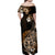 Aotearoa Kia Ora New Zealand Ta Moko Gold Version Family Matching Off Shoulder Maxi Dress and Hawaiian Shirt LT01 - Polynesian Pride