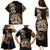 Aotearoa Kia Ora New Zealand Ta Moko Gold Version Family Matching Puletasi Dress and Hawaiian Shirt LT01 - Polynesian Pride