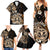 Aotearoa Kia Ora New Zealand Ta Moko Gold Version Family Matching Summer Maxi Dress and Hawaiian Shirt LT01 - Polynesian Pride