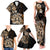 Aotearoa Kia Ora New Zealand Ta Moko Gold Version Family Matching Tank Maxi Dress and Hawaiian Shirt LT01 - Polynesian Pride