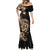 Aotearoa Kia Ora New Zealand Ta Moko Gold Version Mermaid Dress LT01 - Polynesian Pride