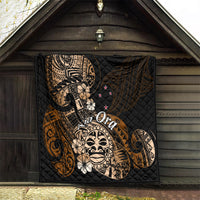 Aotearoa Kia Ora New Zealand Ta Moko Gold Version Quilt LT01 - Polynesian Pride