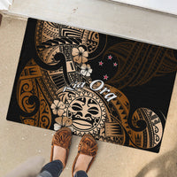 Aotearoa Kia Ora New Zealand Ta Moko Gold Version Rubber Doormat LT01 - Polynesian Pride