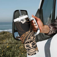 Aotearoa Kia Ora New Zealand Ta Moko Gold Version Tumbler With Handle LT01 - Polynesian Pride