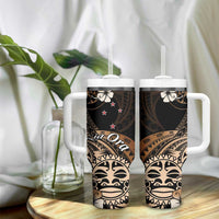 Aotearoa Kia Ora New Zealand Ta Moko Gold Version Tumbler With Handle LT01 - Polynesian Pride