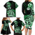 Aotearoa Kia Ora New Zealand Ta Moko Green Version Family Matching Long Sleeve Bodycon Dress and Hawaiian Shirt LT01 - Polynesian Pride