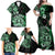 Aotearoa Kia Ora New Zealand Ta Moko Green Version Family Matching Off Shoulder Maxi Dress and Hawaiian Shirt LT01 - Polynesian Pride