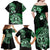 Aotearoa Kia Ora New Zealand Ta Moko Green Version Family Matching Off Shoulder Maxi Dress and Hawaiian Shirt LT01 - Polynesian Pride