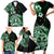 Aotearoa Kia Ora New Zealand Ta Moko Green Version Family Matching Short Sleeve Bodycon Dress and Hawaiian Shirt LT01 - Polynesian Pride