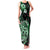 Aotearoa Kia Ora New Zealand Ta Moko Green Version Family Matching Tank Maxi Dress and Hawaiian Shirt LT01 Mom's Dress Green - Polynesian Pride