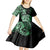 Aotearoa Kia Ora New Zealand Ta Moko Green Version Kid Short Sleeve Dress LT01 - Polynesian Pride