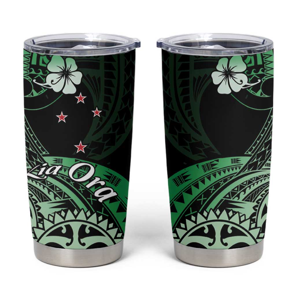 Aotearoa Kia Ora New Zealand Ta Moko Green Version Tumbler Cup