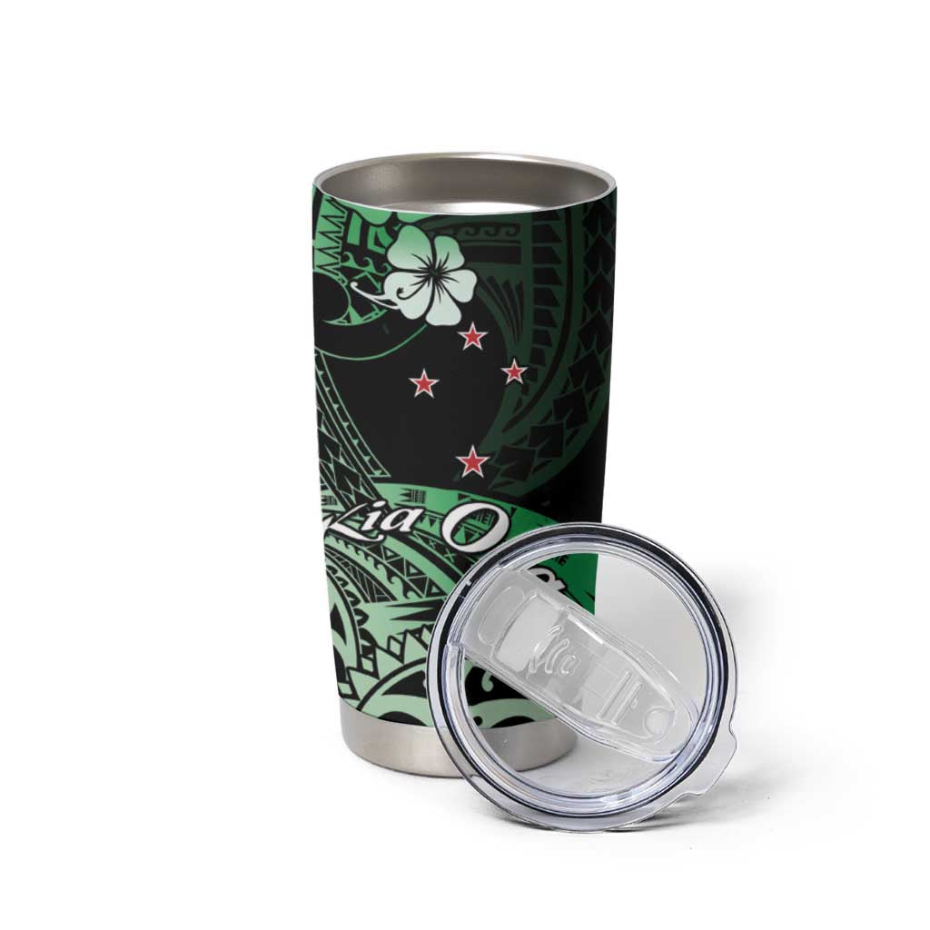 Aotearoa Kia Ora New Zealand Ta Moko Green Version Tumbler Cup LT01 - Polynesian Pride