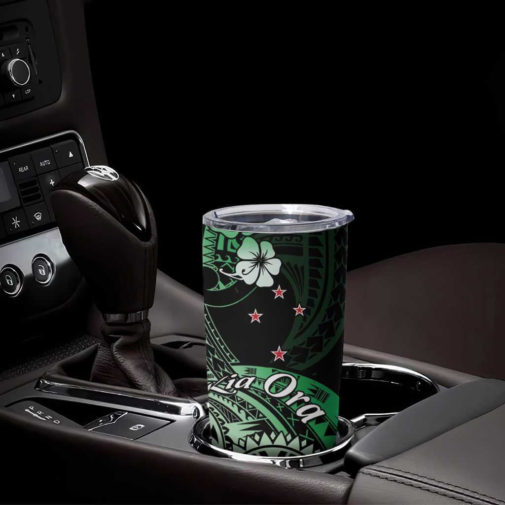 Aotearoa Kia Ora New Zealand Ta Moko Green Version Tumbler Cup LT01 - Polynesian Pride