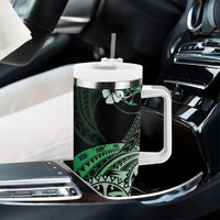 Aotearoa Kia Ora New Zealand Ta Moko Green Version Tumbler With Handle LT01 - Polynesian Pride