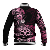 Aotearoa Kia Ora New Zealand Ta Moko Pink Version Baseball Jacket LT01 - Polynesian Pride
